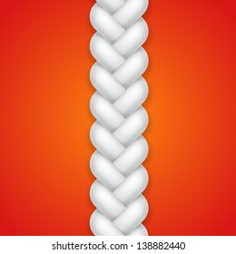 White seamless braid pattern. Vector illustrator
