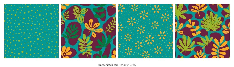 White Seamless Color Garden Textile Design. Dark Repeated Classic Organic Decor, Seamless Background. Bright Continuous Elegant Beach Ornament Set. 