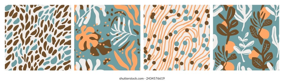 White Seamless Color Spring Element Pattern. Pastel Repetitive Doodle Branch Watercolor, Seamless Backdrop. Green Repeated Decoration Jungle Leaves Texture. 