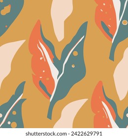 El Blanco De La Playa Creativa Sin Pañuelas. Forma De Foliage Moderna Repetitiva Ligera, Fondo Sin Precedentes. Textura De Ilustración Clásica De Rama Rosa Seamless. 