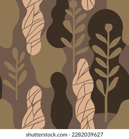 White Seamless Creative Beach Template Background. Black Repeated Summer Plant Leaves, Seamless Wallpaper. Light Continuous Doodle Modern Element Texture. 