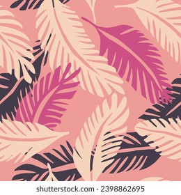 White Seamless Creative Natural Element Background. Black Continuous Elegant Palm Textile, Seamless Vector. Pastel Repetitive Contemporary Branch Shape Design. 