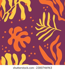 Weißer, nahtloser, kreativer, tropischer Hintergrund. Farbenloses, endloses Naturschmuck, Nahtloses Muster. Violett wiederholt Eleganter Garten Form Print. 
