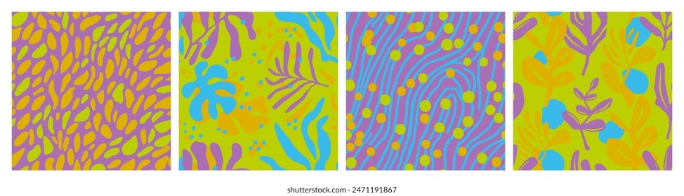 Patrón de estilo trópico creativo sin costuras blanco. Colorido sin fin elemento de la selva Abstractas, impresión sin costuras. Telas de jardín de Naturaleza sin costura amarilla Art. 