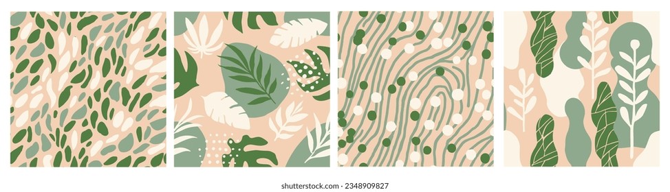 White Seamless Decoration Foliage Watercolor Vector. Hippie Seamless Doodle Natural Lines, Seamless Art. Blue Repetitive Color Bloom Element Set. 