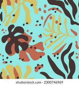 White Seamless Decoration Jungle Watercolor Texture. Vibrant Repetitive Elegant Branch Fabrics, Seamless Vector. Pastel Continuous Summer Flora Shape Design. 
