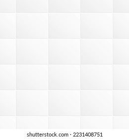 
White seamless decorative tile texture -  geometric square design. Vector repeatable background.