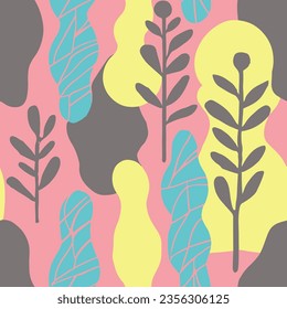 White Seamless Doodle Organic Invitation Pattern. Light Continuous Elegant Tree Quill, Seamless Background. Black Endless Abstract Jungle Decor Backdrop. 