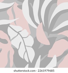 Diseño de la superficie de la planta de Doodle blanca y transparente. Elemento Decorativo De Moda Repetitiva Gradiente, Fondo Sin Margen. Fondo Orgánico De Crítica Repetida Y Rosa. 