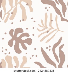 White Seamless Doodle Retro Shape Backdrop. Purple Repetitive Classic Tropic Artwork, Seamless Print. Vivid Endless Creative Organic Textile Design. 