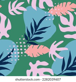 White Seamless Elegant Foliage Decor Background. Vivid Continuous Contemporary Retro Shape, Seamless Wallpaper. Gradient Endless Fashion Natural Element Print. 
