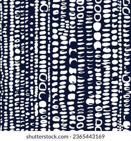 white seamless floral vector abstract pattern on navy background