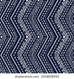 textura vectorial floral sin soldadura blanca y patrón de borde de rayas en fondo marino