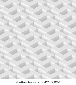 White seamless geometric pattern. Vector background