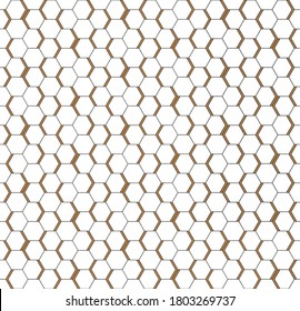 White seamless honeycomb hexagonal wall background.