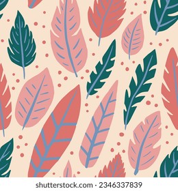 White Seamless Isolated Feathers Surface Texture. Green Seamless Indian Plumage Decor, Seamless Pattern. Yellow Continuous Gypsy Quill Fabrics Backdrop. Quill