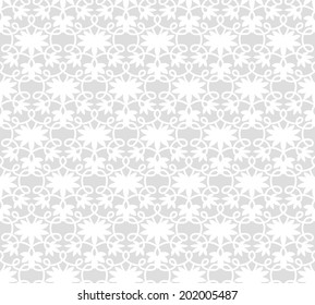 White seamless lace pattern on gray background
