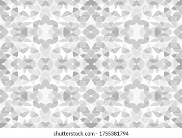 White seamless mosaic pattern. Abstract geometric background for wallpaper, backdrop, banner, illustration, fabric and other applications. Vector.