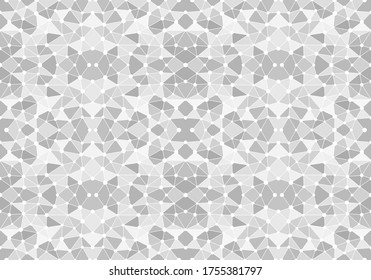Weißes, nahtloses Mosaikmuster. Abstrakter geometrischer Hintergrund für Tapete, Hintergrund, Banner, Illustration, Stoff und andere Anwendungen. Vektorgrafik.