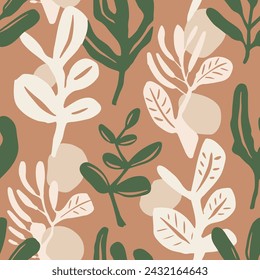 Diseño de la forma de moda de la naturaleza sin costuras blanca. Decoración Continua Ligera De La Superficie De La Palma, Fondo Inconsútil. Colorido Repetitivo Clásico Bloom Líneas De Fondo. 