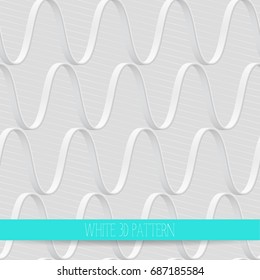 white seamless pattern with 3D wires 