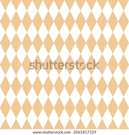 White seamless pattern with beige rhombuses.