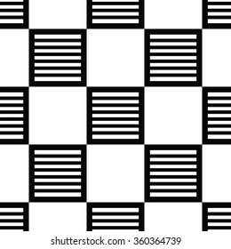 white seamless pattern with black abstract  square