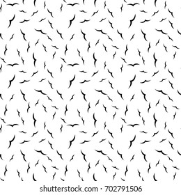 white seamless pattern with black birds. vector