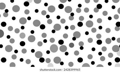 White seamless pattern with black drops