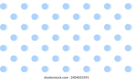 White seamless pattern with blue polka dot