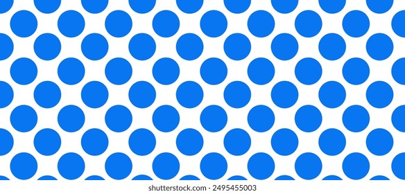 White seamless pattern with blue polka dot