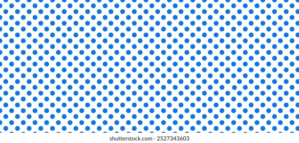 White seamless pattern with blue polka dot	