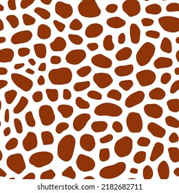 White seamless pattern with brown spots or sea pebbles.