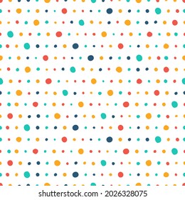 White seamless pattern with colorful dots