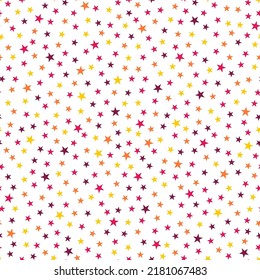 White seamless pattern with colorful tiny small hearts.