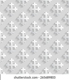 White seamless pattern with crosses. Vector illustration