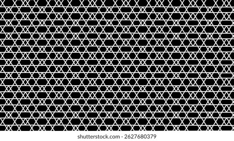 White seamless pattern of geometric shapes on black background. Background for wallpaper, wall, paper and postcards.