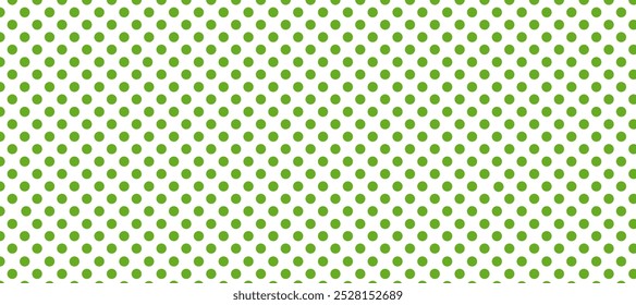 Padrão sem emenda branco com ponto polka verde	