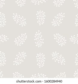 White seamless pattern on beige background