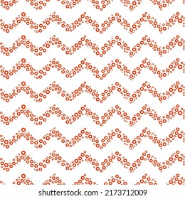 White seamless pattern with orange chevron rings.