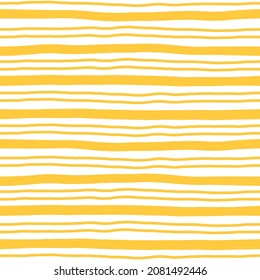 White seamless pattern with orange hand-drawn lines.