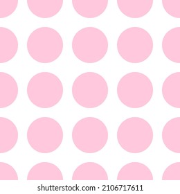 White seamless pattern with pink circles.