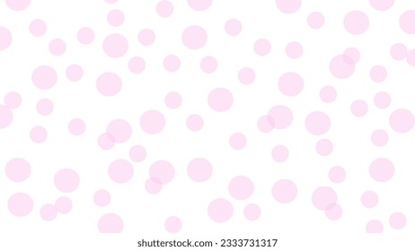 White seamless pattern with pink circles