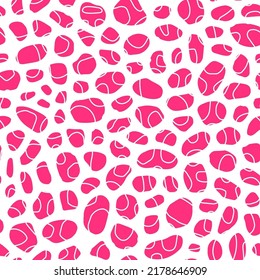 White seamless pattern with pink spots or sea pebbles.