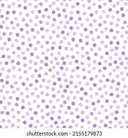 White seamless pattern with purple pom pom.