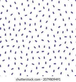 White seamless pattern with purple sprinkles background.