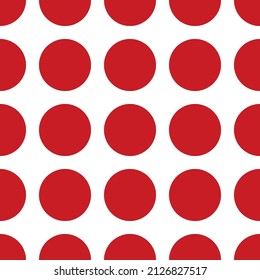 White seamless pattern with red circles.