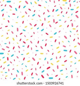 White seamless pattern with sprinkles