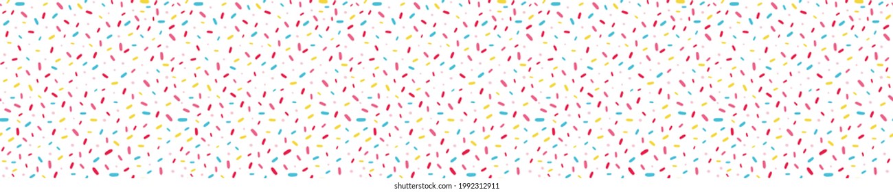 White seamless pattern with sprinkles