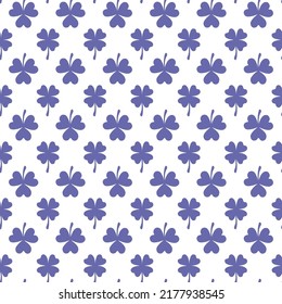 White seamless pattern with very peri clover.